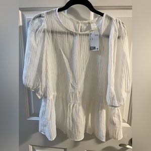 NWT! White sheer blouse